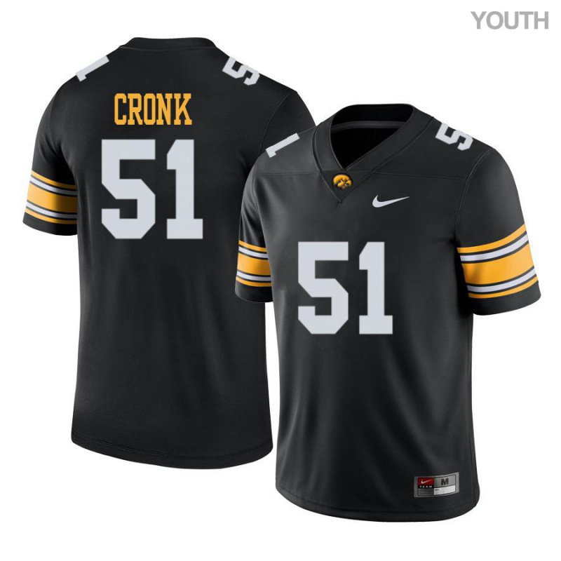 Youth Iowa Hawkeyes NCAA #51 Coy Cronk Black Authentic Nike Alumni Stitched College Football Jersey NH34P62ZV